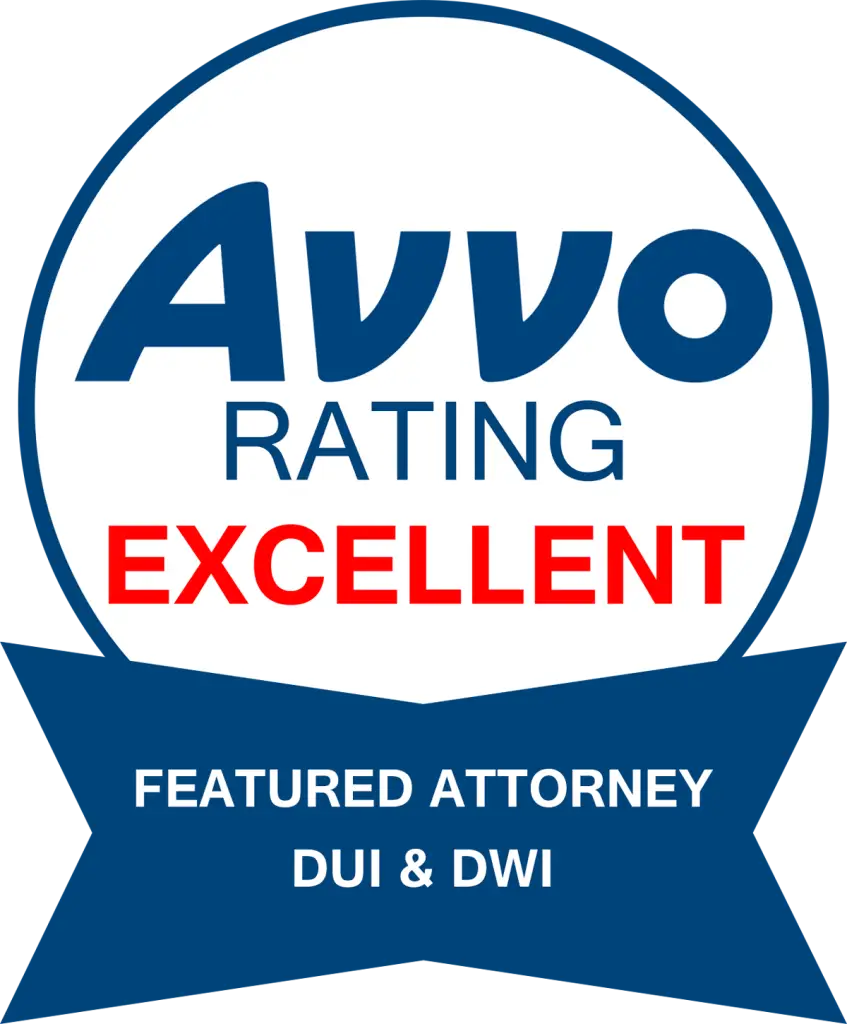 Avvo Rating Excellent: Featured Attorney DUI & DWI logo.