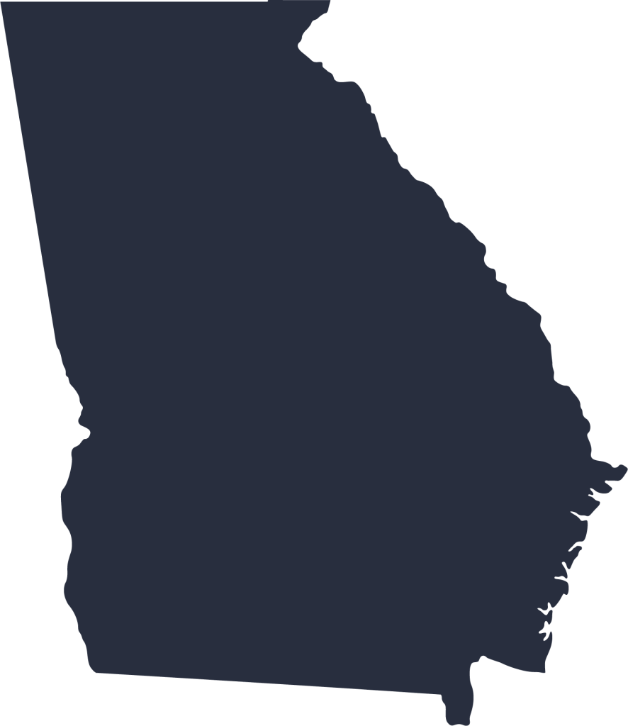 Dark blue icon of the state of Georgia.